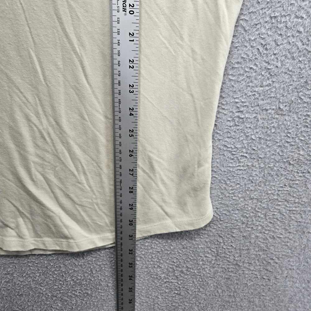 The North Face Men Shirt XXL Cream Logo Spellout Raglan Classic 3/4 Sleeve